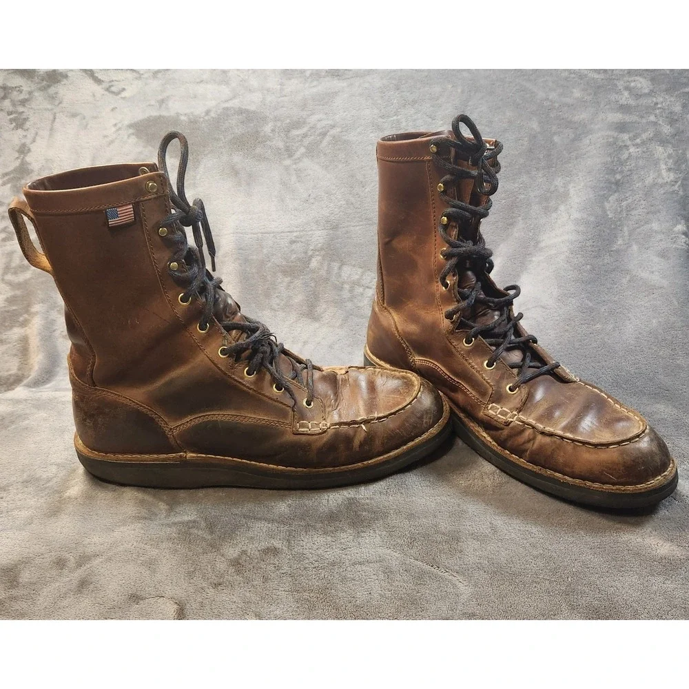Danner Boots Mens 14 Brown Leather Bull Run Moc Toe 8